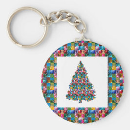 Ik hou van XMAS: TREE toegevoegd met PEARL JEWEL P Sleutelhanger