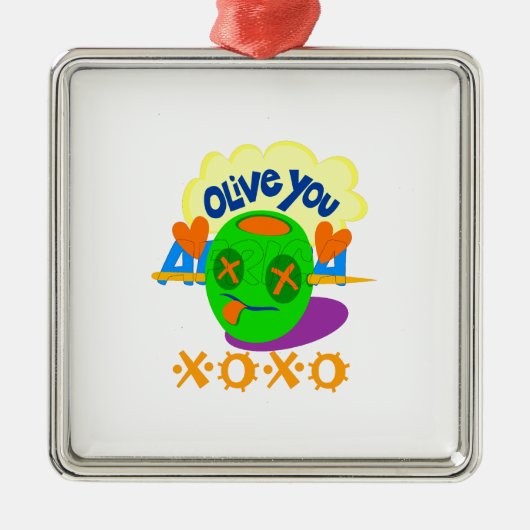 Ik hou van XOXO Afrika Metalen Ornament (Voorkant)