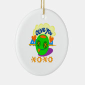 Ik hou van XOXO Afrika, prachtige tekstquote Keramisch Ornament (Rechts)