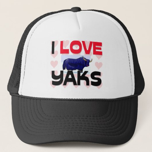 Ik hou van Yaks Trucker Pet (Voorkant)