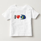 Ik hou van Yellowbar Angelfish Kinder Shirts (Voorkant)