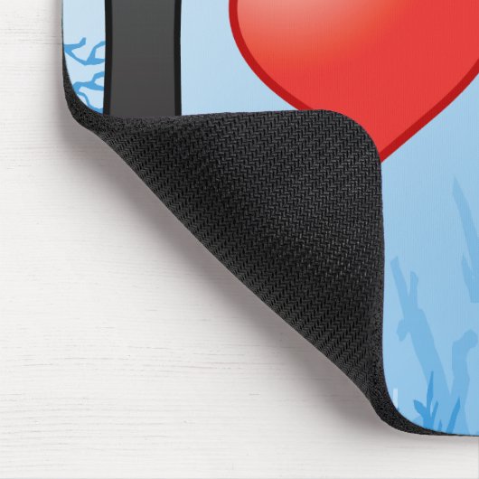 Ik hou van Yellowbar Angelfish Muismat (Hoek)