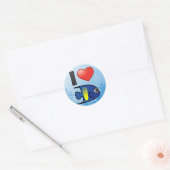 Ik hou van Yellowbar Angelfish Ronde Sticker (Envelop)