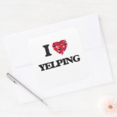 Ik hou van Yelping Vierkante Sticker (Envelop)