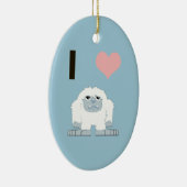 Ik hou van Yeti Schattige Cartoon Sneeuwmonster Keramisch Ornament (Rechts)