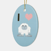 Ik hou van Yeti Schattige Cartoon Sneeuwmonster Keramisch Ornament (Links)