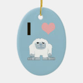 Ik hou van Yeti Schattige Cartoon Sneeuwmonster Keramisch Ornament (Voorkant)