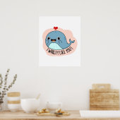 Ik hou van YO Funny Whale Pun Poster (Keuken)