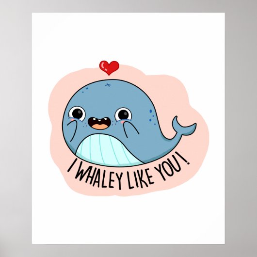 Ik hou van YO Funny Whale Pun Poster (Voorkant)
