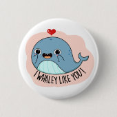 Ik hou van YO Funny Whale Pun Ronde Button 5,7 Cm (Voorkant)