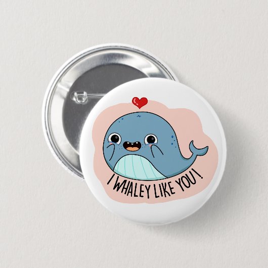 Ik hou van YO Funny Whale Pun Ronde Button 5,7 Cm (Voorkant /achterkant)