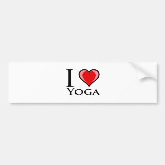 Ik hou van yoga bumpersticker (Voorkant)