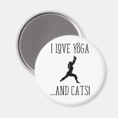 Ik hou van Yoga en Cats Black Letters Magnet (Voorkant / Achterkant)