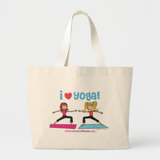 Ik hou van Yoga Grote Tote Bag (Voorkant)