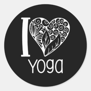 Ik hou van Yoga Hart voor Vrouwen die van Yoga hou Ronde Sticker