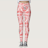 Ik hou van Yoga Leggings Red Heart Yoga Pants (Voorkant)