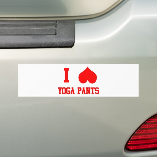 Ik hou van Yoga Pants Bumpersticker (Op auto)