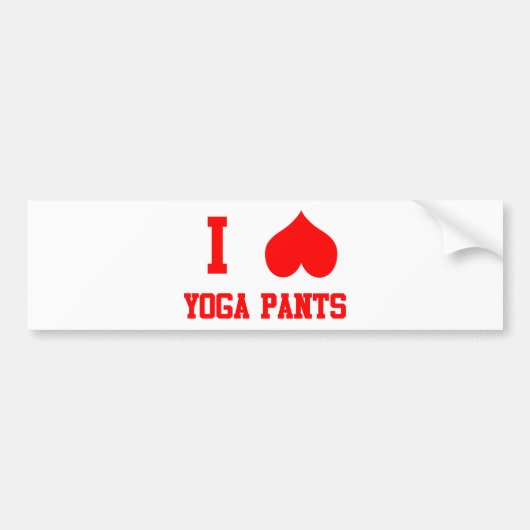 Ik hou van Yoga Pants Bumpersticker (Voorkant)