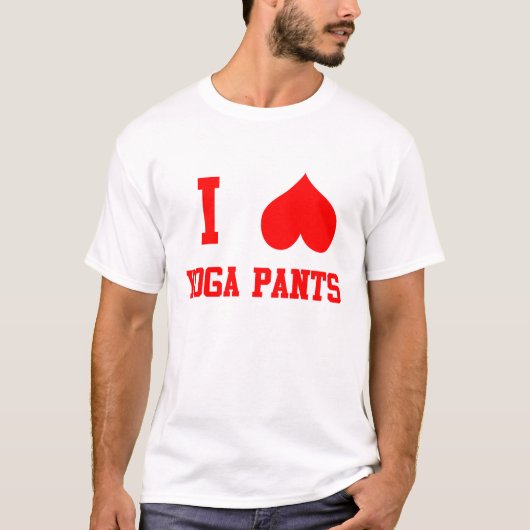 Ik hou van Yoga Pants T-shirt (Voorkant)