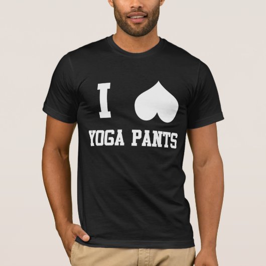 Ik hou van Yoga Pants T-shirt (Voorkant)