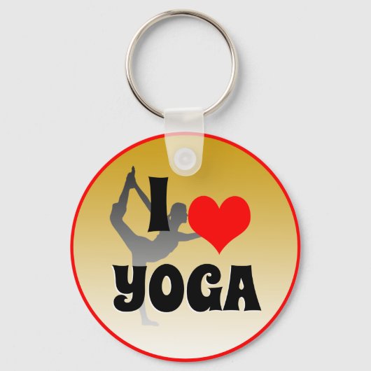 Ik hou van Yoga & Red Heart, Yogini-mode Sleutelhanger (Voorkant)