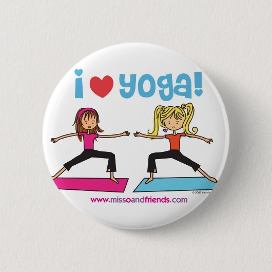 ik hou van yoga ronde button 5,7 cm (Voorkant)