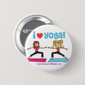 ik hou van yoga ronde button 5,7 cm (Voorkant /achterkant)