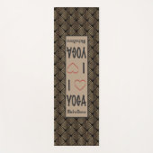 Ik hou van YOGA script Gold Art Deco Patroon Monog Yogamat (Voorkant)