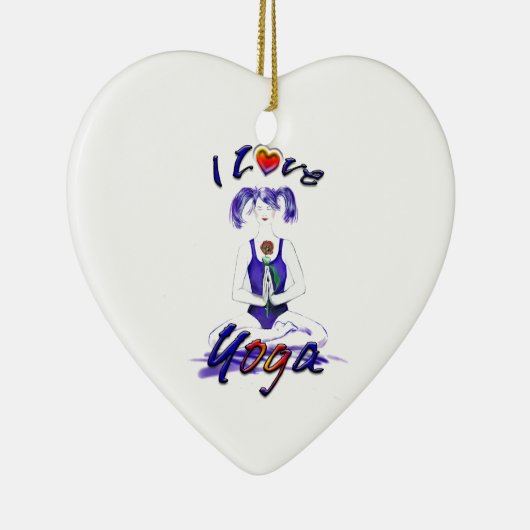 Ik hou van Yoga-Yoga Girl Keramisch Ornament (Rechts)