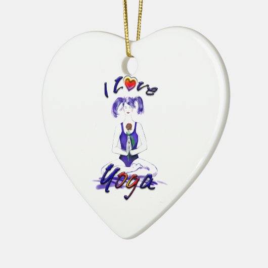 Ik hou van Yoga-Yoga Girl Keramisch Ornament (Links)