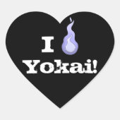 Ik hou van Yokai! Hart Sticker (Voorkant)