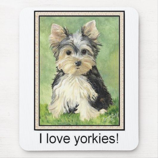 Ik hou van yorkies Mousepad Muismat (Voorkant)