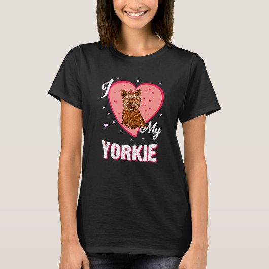 Ik hou van Yorkshire Terrier voor hond T-shirt (Voorkant)