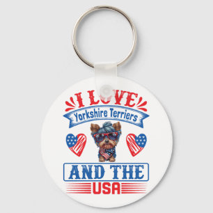 Ik hou van Yorkshire Terriers en de VS 01 Sleutelhanger