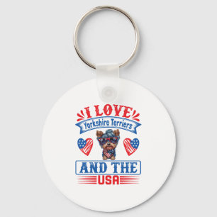 Ik hou van Yorkshire Terriers en de VS 01 Sleutelhanger