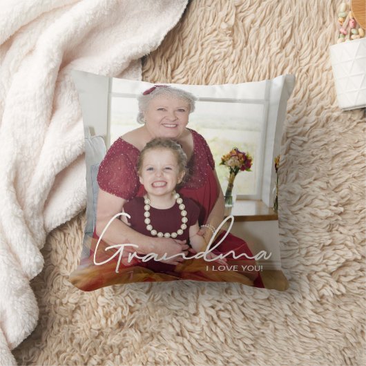 Ik hou van You Custom Photo Personalized Grandma Kussen (Deken)