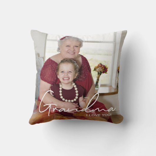 Ik hou van You Custom Photo Personalized Grandma Kussen (Achterkant)