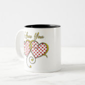 Ik hou van You Design Tweekleurige Koffiemok (Voorkant links)