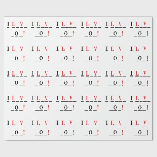 Ik hou van You-Hangman Style van Shirley Taylor Cadeaupapier (Vlak)