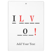 Ik hou van You-Hangman Style van Shirley Taylor Klembord (Achterkant)