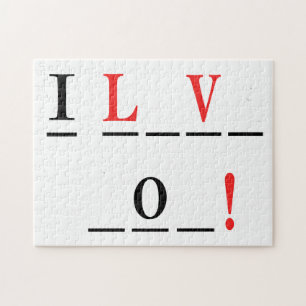 Ik hou van You-Hangman Style van Shirley Taylor Legpuzzel