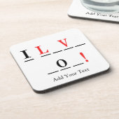 Ik hou van You-Hangman Style van Shirley Taylor Onderzetter (Linkerzijde)