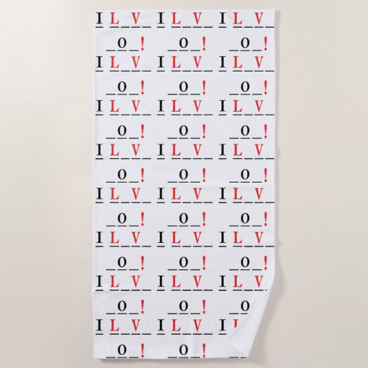 Ik hou van You-Hangman Style van Shirley Taylor Strandlaken (Voorkant)