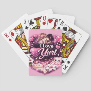 Ik hou van Yuri Kawaii Meisjes Liefde Anime Esth Pokerkaarten