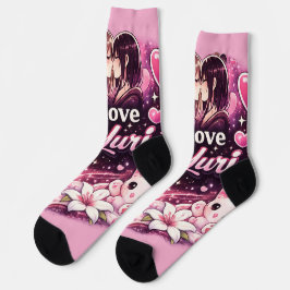 Ik hou van Yuri | Kawaii Meisjes Liefde Anime Esth Sokken