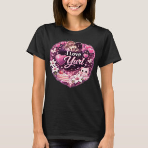 Ik hou van Yuri Kawaii Meisjes Liefde Anime Esth T-shirt