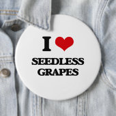 Ik hou van zaadloze druiven ronde button 6,0 cm (In situ)