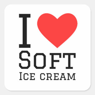 Ik hou van zacht ijs vierkante sticker