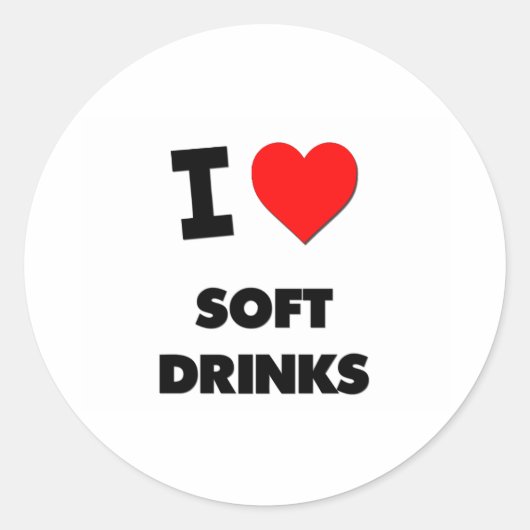 Ik hou van Zachte Drinken Ronde Sticker (Voorkant)