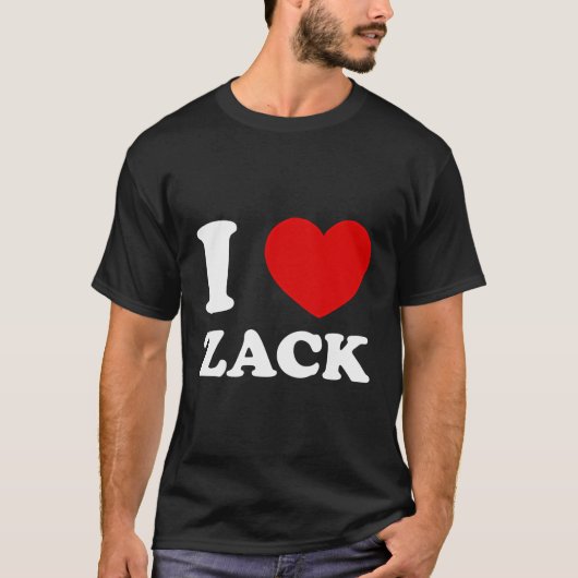 Ik hou van Zack I Heart Zack Grappige Zack T-shirt (Voorkant)